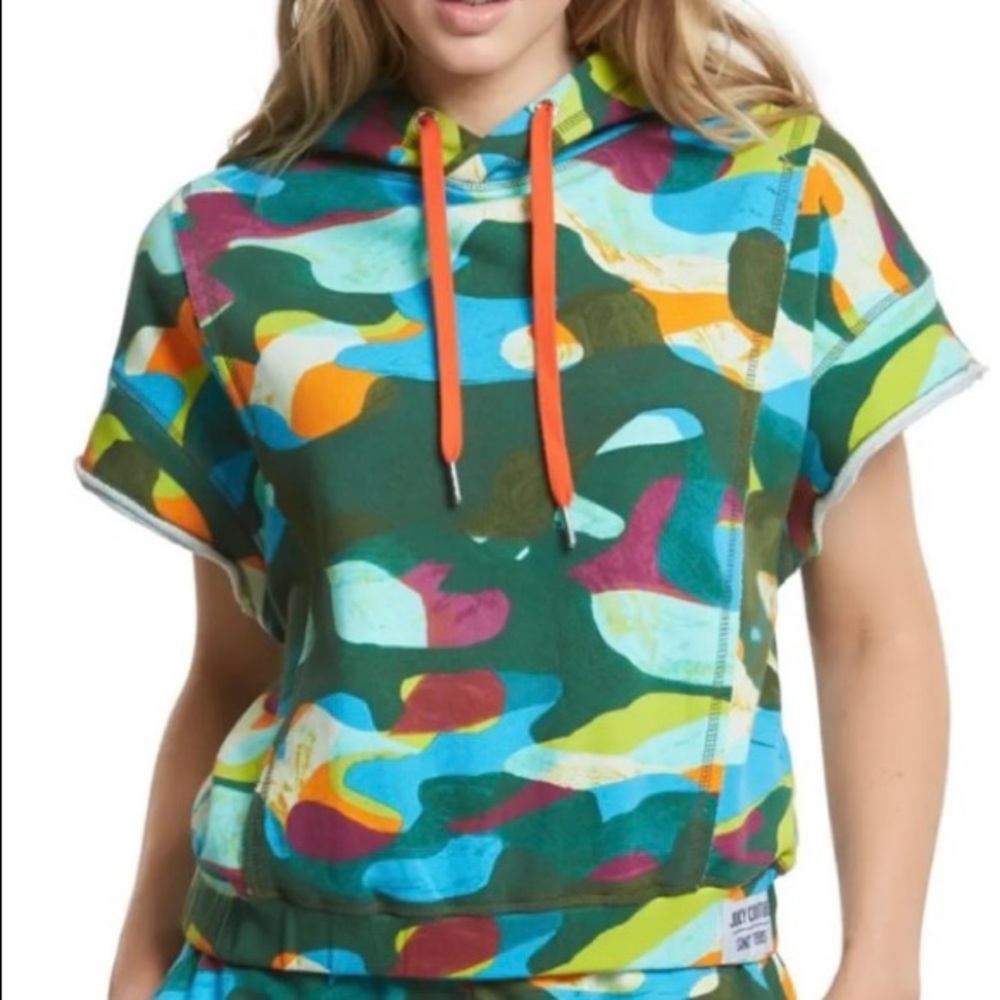 NWT Juicy Couture abstract camo cutoff sweatshirt